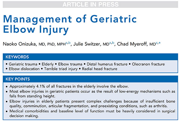Management of Geriatric Elbow Injuries